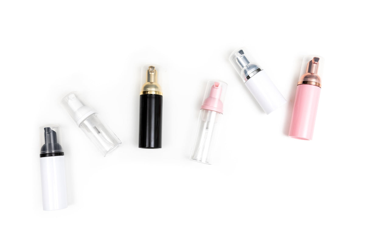 Custom foam lash cleanser bottles with logo