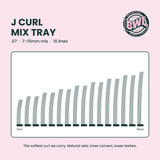J Curl Lash Mix Tray .07, 7-15mm by Beyoutiful Wandz Lashes