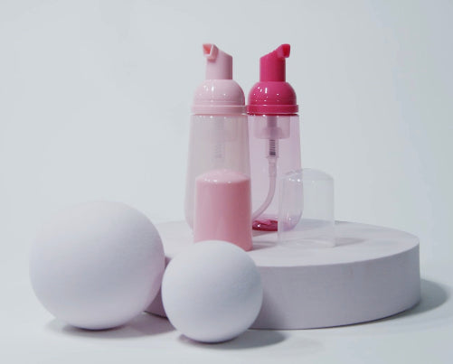 Pink Curved Foam Bottles